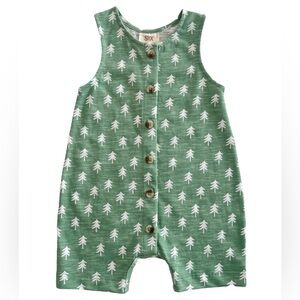 SIIX SpearmintLove Green Tree Organic Bay Shortie Romper 6-12 months